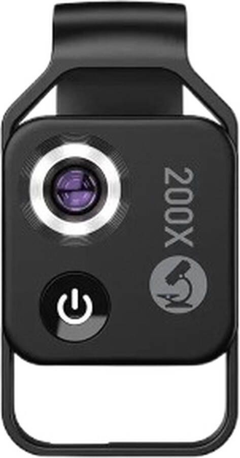 Blyx Telefoon Microscoop Vergrootglas 4K Telefoon Lens Super Macro (Microscoop Lens) 1 LED licht 68x35MM Zwart