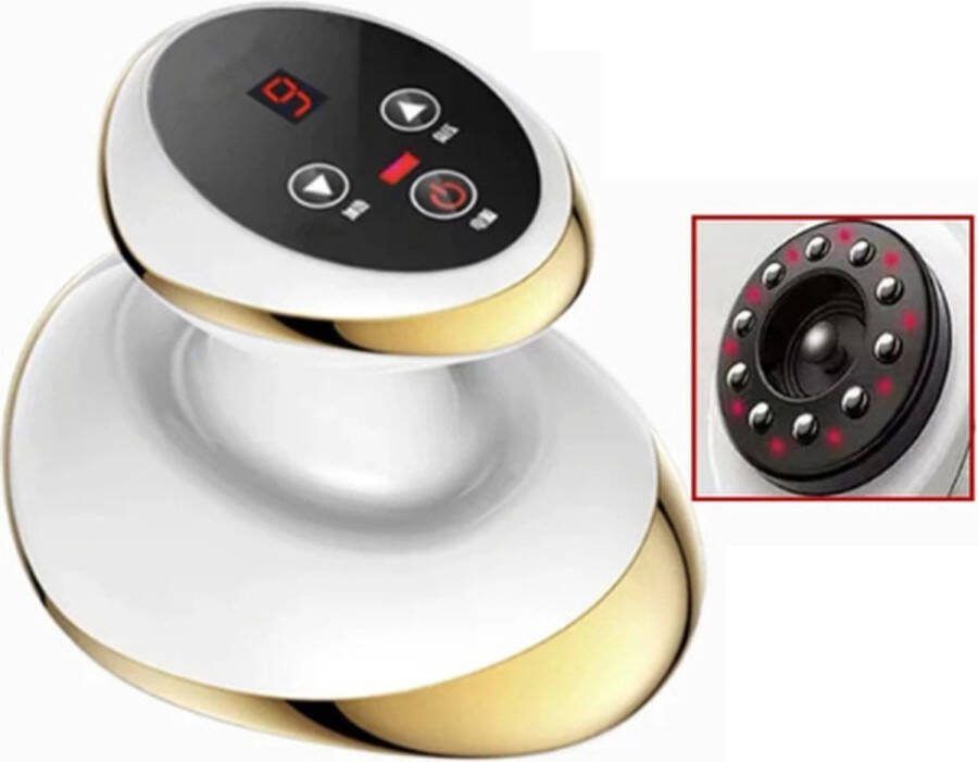 Blyx Elektrisch Massage Apparaat Multifunctioneel Cupping Device Rood Licht Therapie Spier Ontspannend Infrarood Cellulite Massage Apparaat Gua Sha Full Body Massage 9 Standen en Temperaturen Wit