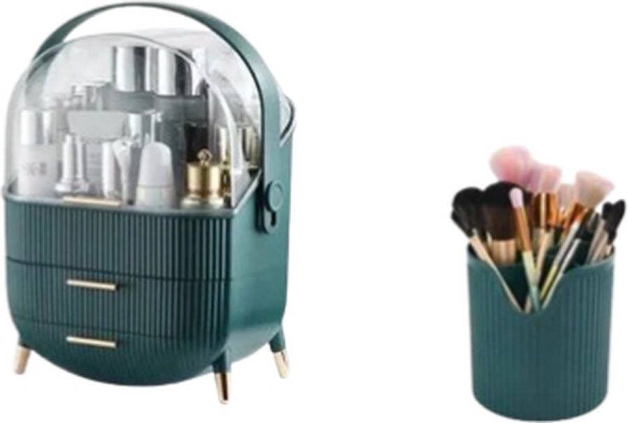 Blyx Make-Up Organizer Opbergdoos Make up tas Make up Koffer Sieraden Set Groen 37x29x19CM