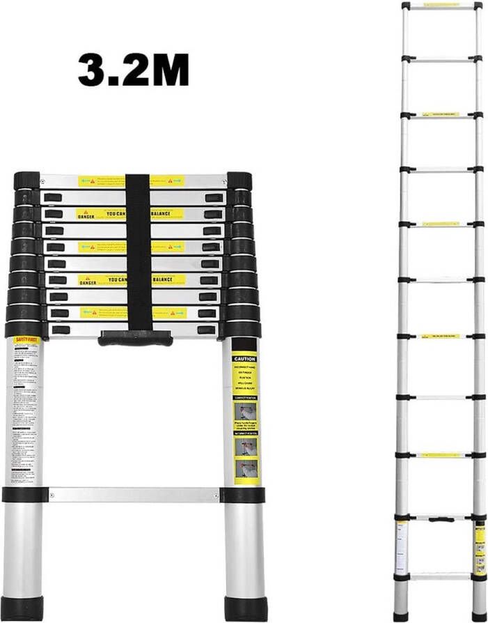 BMT Telescoopladder 3.2m Telescopische Ladder Veilig en flexibel
