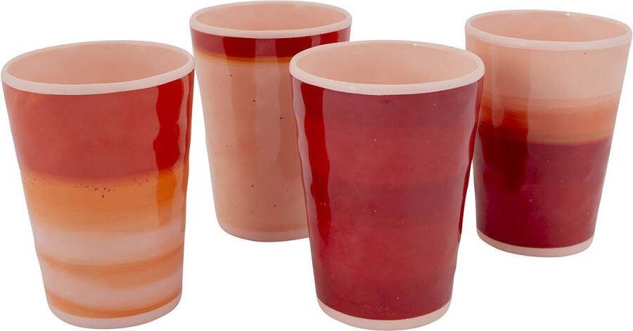 Bo-Camp Beker Halo 400 ml 4 Stuks Melamine Terra