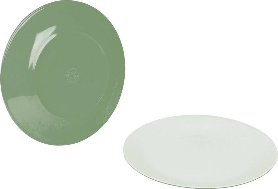 Bo-Camp dinerbord tweecolorig blauw wit 4-delige set