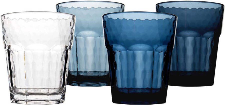 Bo-Camp Limonade glas Mix & Match Kunststof 200 ml 4 Stuks Blauw