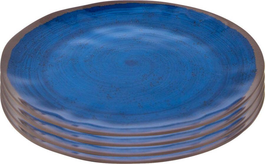 Bo-Camp ontbijtbord Halo blauw 4-delige set