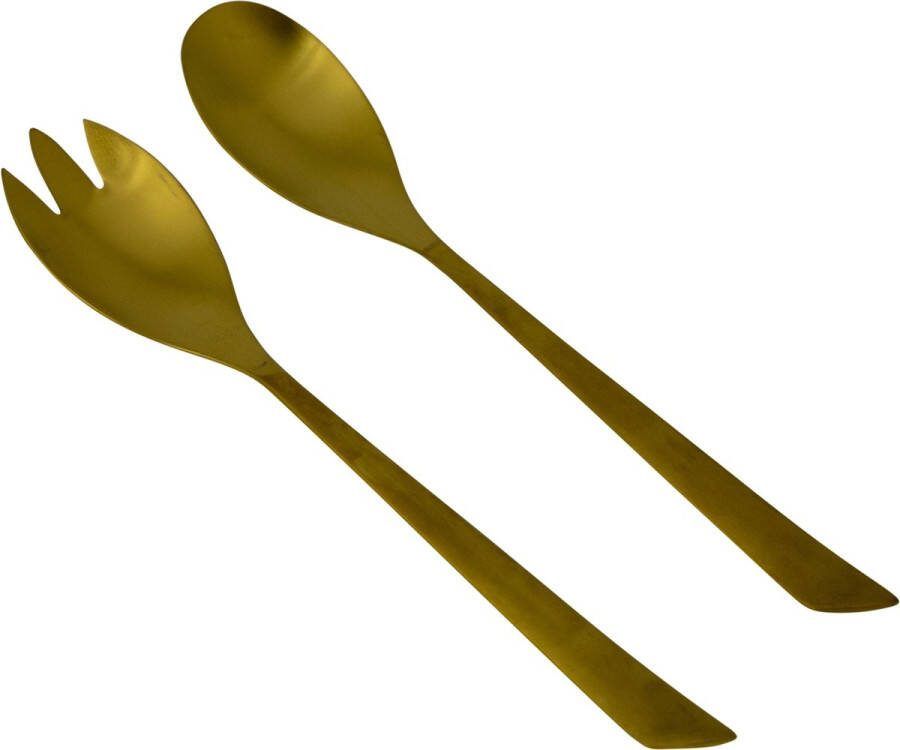 Bo-Camp salade serveerders goud 2-delige set