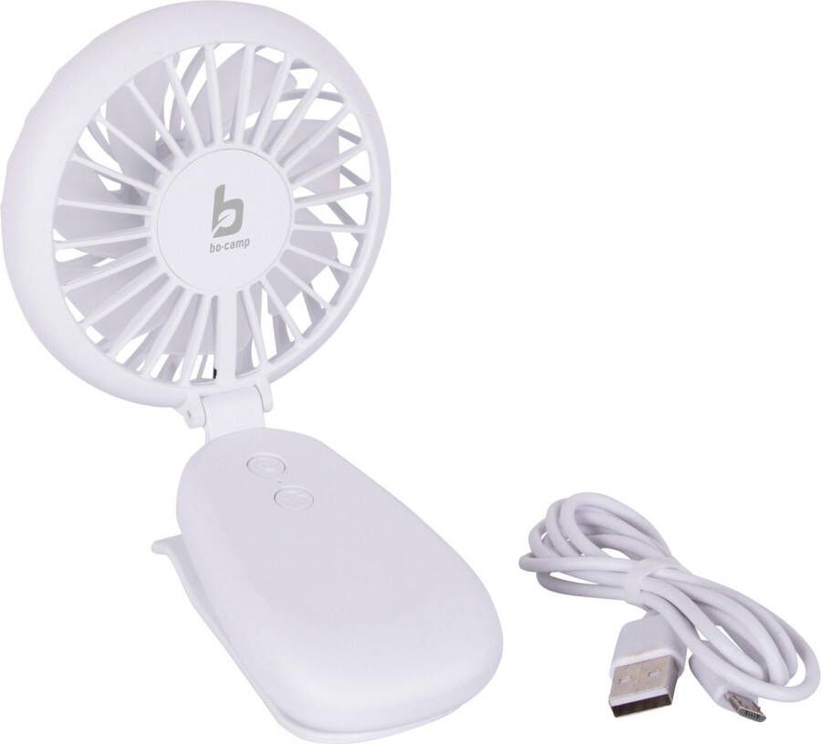 Bo-Camp Ventilator met klem Mini Oplaadbaar Wit