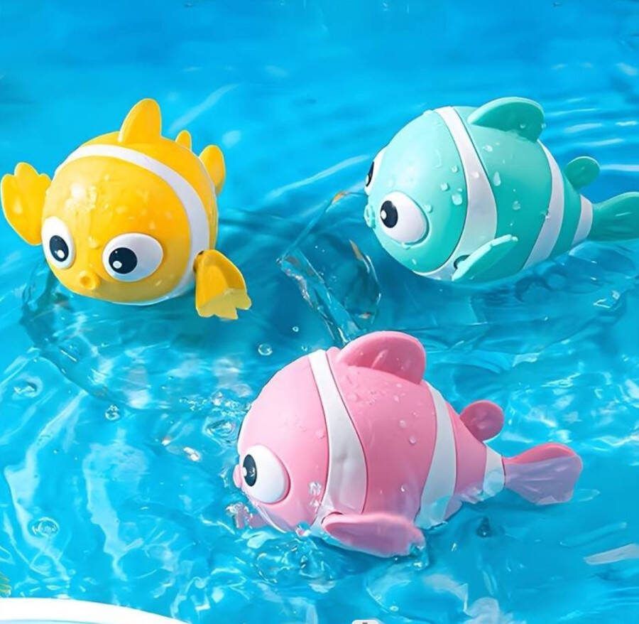Bo & Mila 3 stuks Zwemmende Clownvissen Badspeeltje Badspeelgoed Bad Speelgoed Opwinden Zwemmend Speelgoed voor in bad