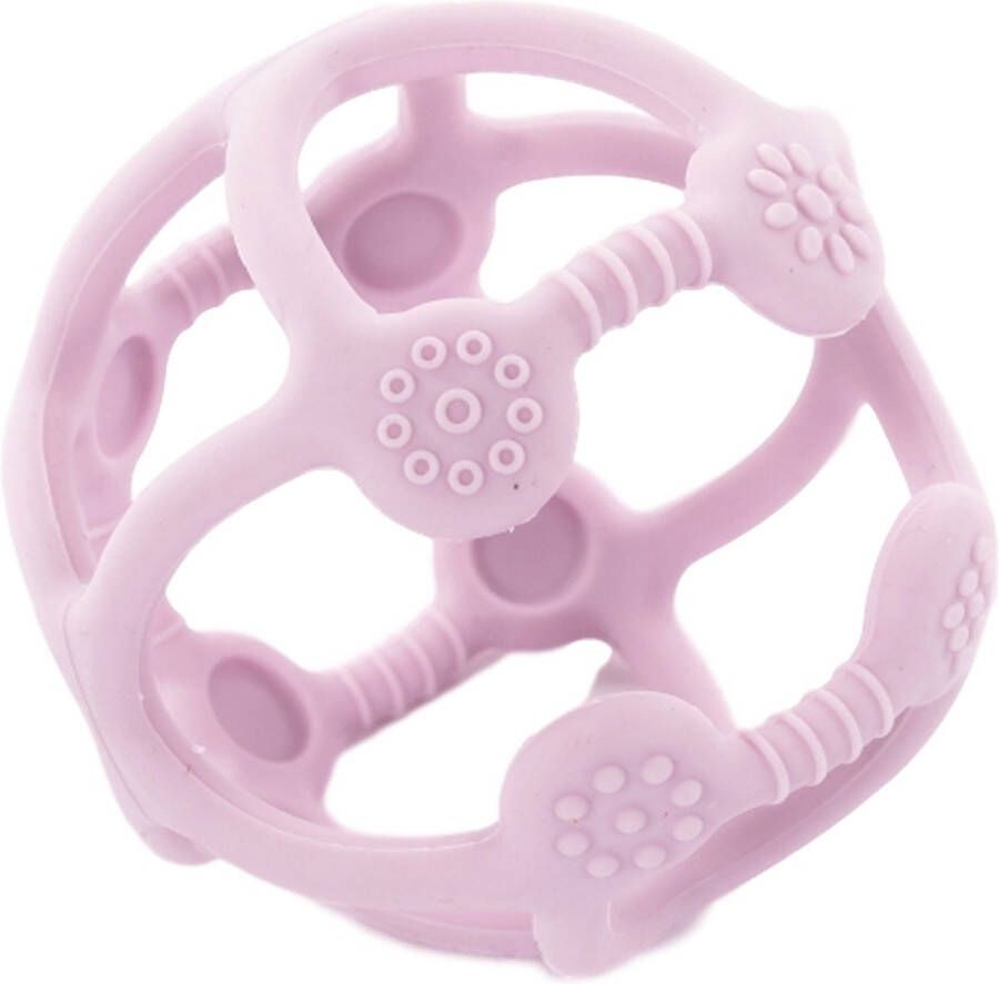 Bo Jungle Silicone Speelgoed Baby Bijtring Bal grijpspeeltje Tandvlees massage Bij doorkomende tandjes Ball Silicone Pastel Pink