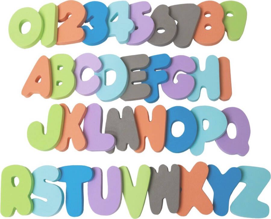 Bo Jungle Badspeelgoed cijfers en letters Waterspeeltjes Bath foam numbers and letters (36 stuks)