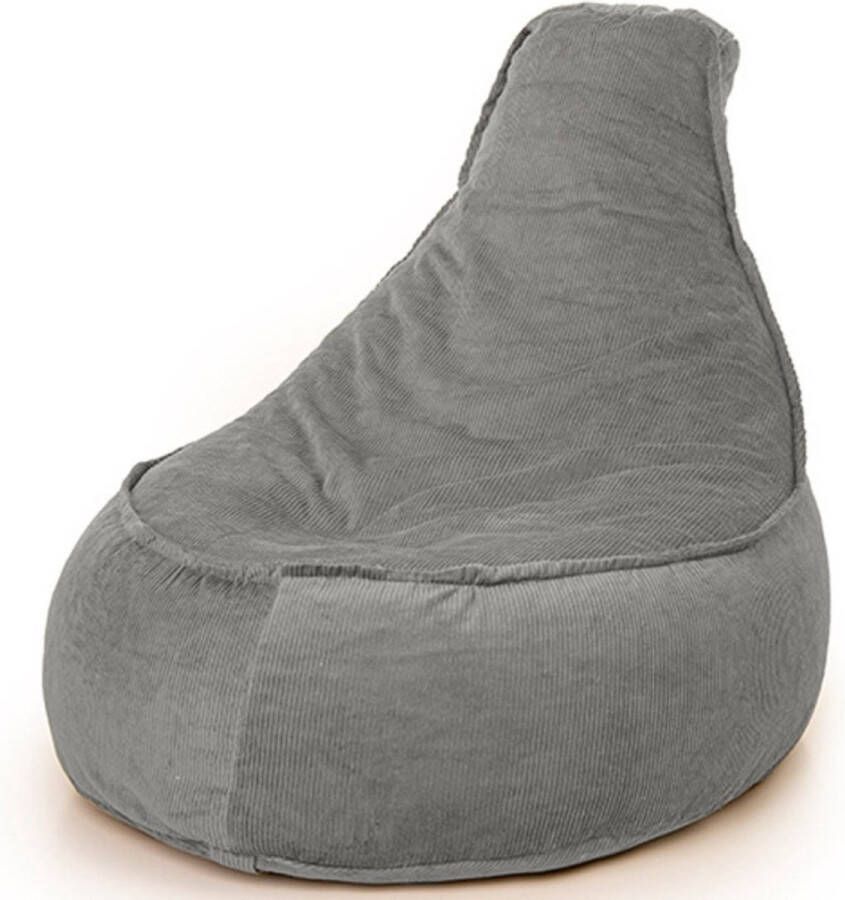 Bobbel Home Zitzak Stoelvorm Santiago Ribstof – Zitstoel Junior 100 liter Curduroy Voor Binnen Antraciet