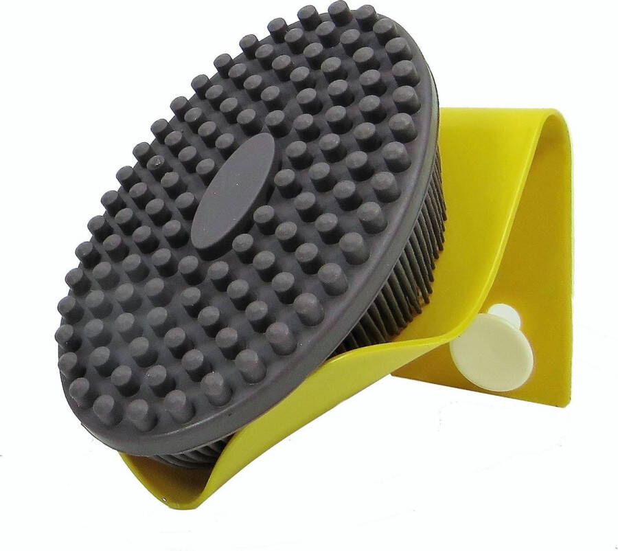 Bobbels & Putten Badborstel – antraciet – bad borstel silicone massage borstel – dry brush – droog borstel – lichaamsborstel zacht – handen wassen – scrub lichaam – huidborstel – massage spons