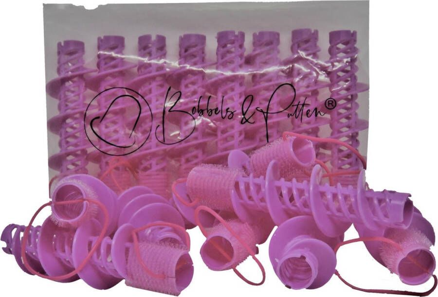 Bobbels & Putten Krulset 8 stuks roze krulspelden krullers haarrollers voor lang haar