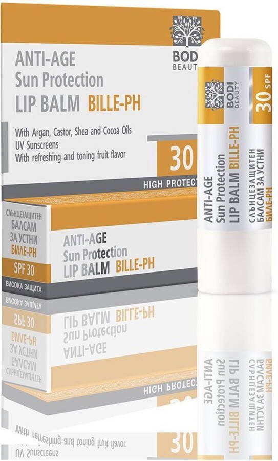 Bodi-D 2 stuks Natuurlijke Zonnebrand lippenbalsem SPF 30 hoge bescherming met cacao en shea boter 2x4gr