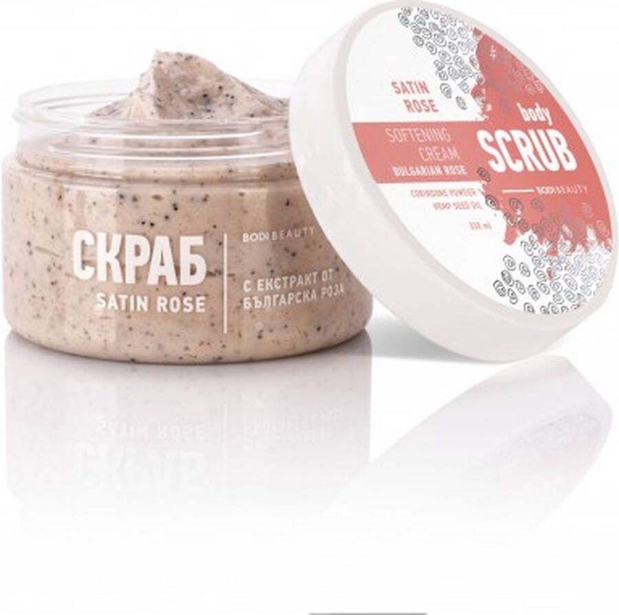 Bodi-D Natuurlijk satijnen body scrub met rozen olie met hennepzaadolie 330ml