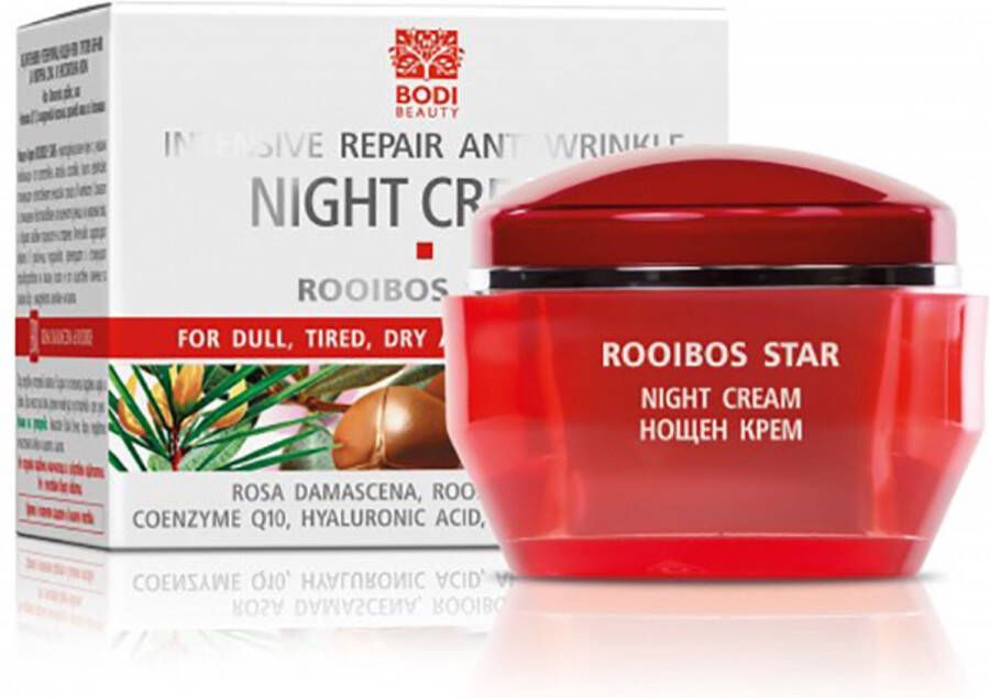 Bodi-D Voedende anti-rimpel nachtcrème Rooibos en Rozenolie 50ml