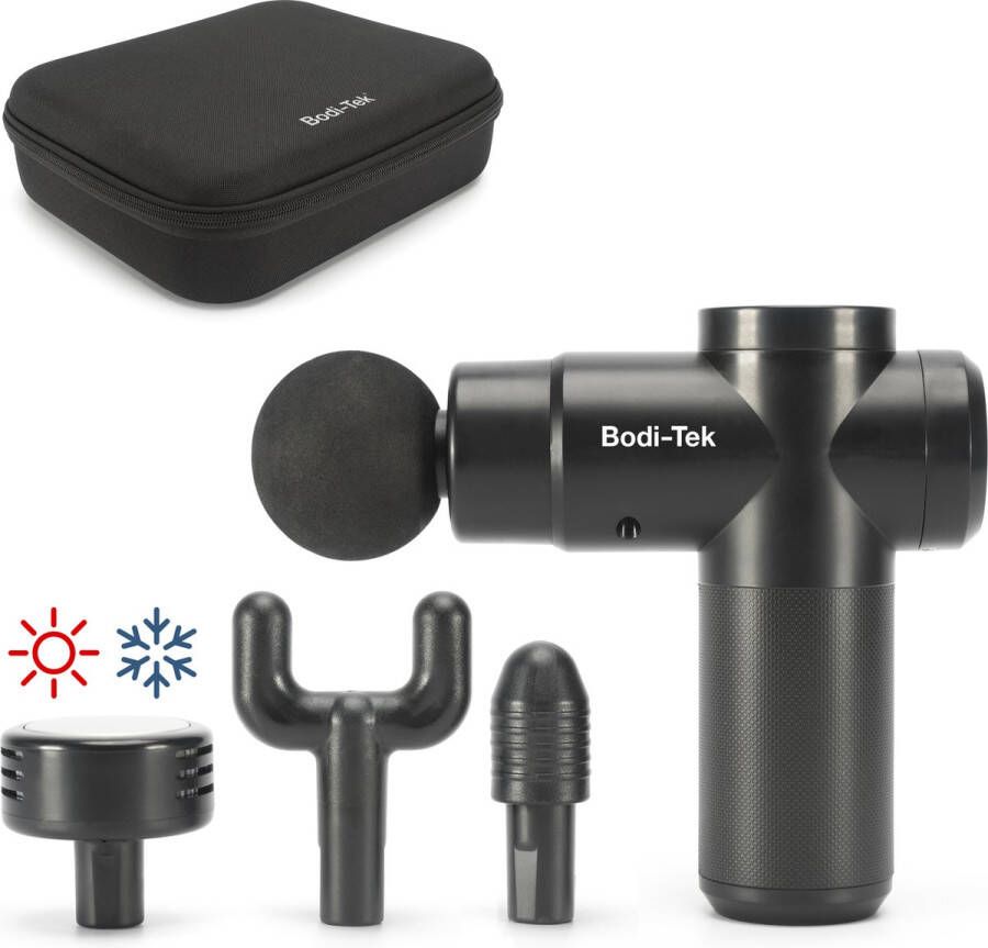 Bodi-Tek BT-MAHC Hot & cold massage gun met 4 opzetstukken en opbergtas