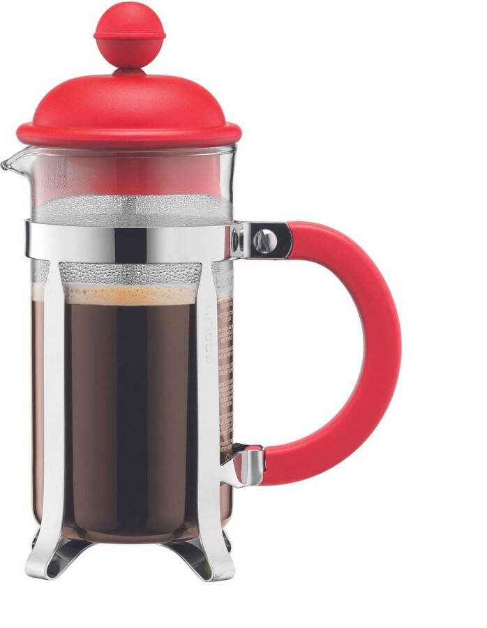 Bodum |Caffetiera French Press Cafetière Kunststof deksel 3 kops Rood 350ml
