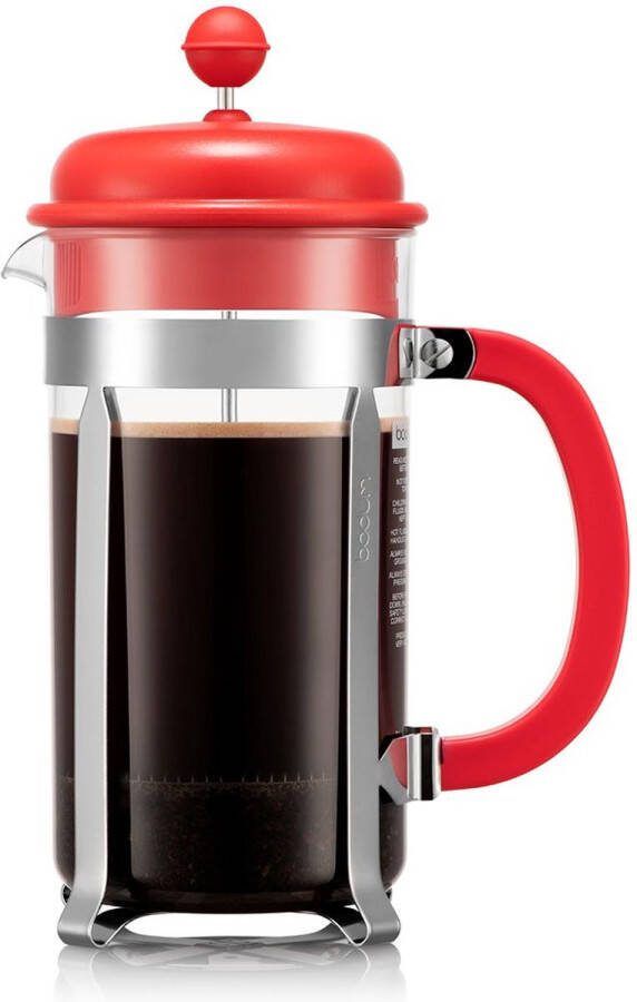 Bodum French Press Cafetière Rood 8-kops 1L