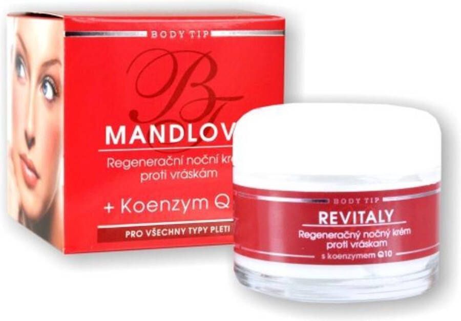 BODY TIP Regenererende Anti-aging Nachtcrème met Amandelolie + Q10 50ml