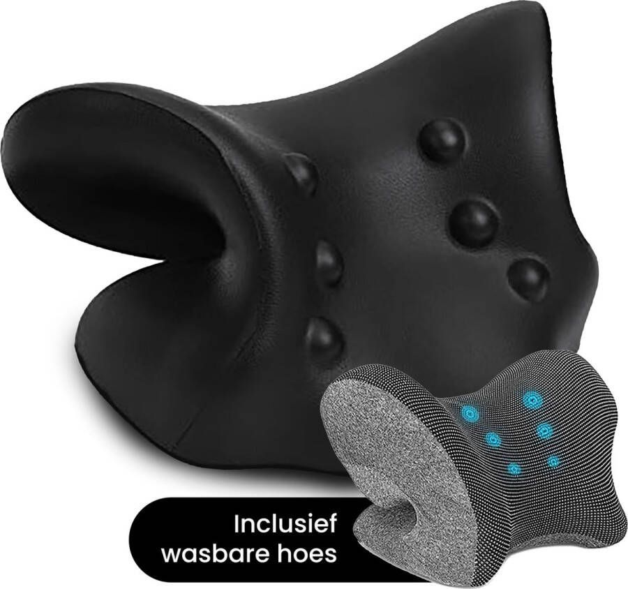 MB Products MR Products Nekstretcher – Neck releaser Nek stretcher Nek releaser Nekmassage Nek massage Nekkussen Nek kussen Zwart Incl. wasbare hoes