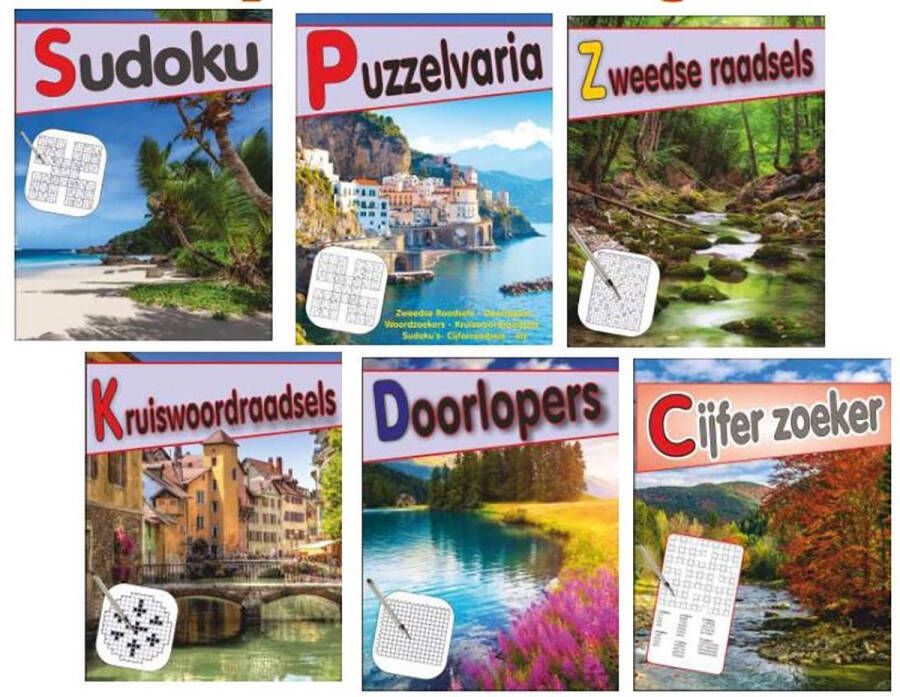 Boek Specials Nederland 6x Puzzelblok • Diverse puzzels