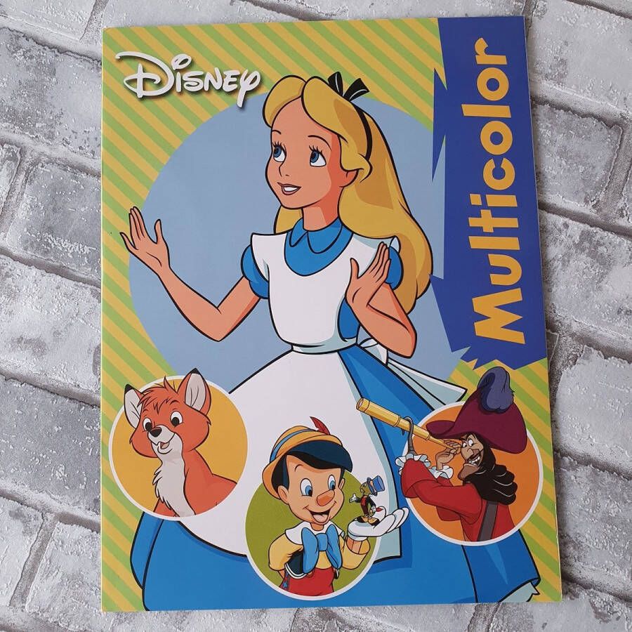 Boek Specials Nederland Kleurboek Multicolor Disney Alice Pinokkio Frey Kapitein haak