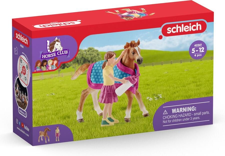 Boeketbinderij.be Schleich Veulen met Deken 5 2 cm hoog 42361 Speelfiguur
