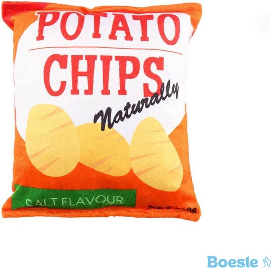 Boeste Chips Pluche Hondenspeelgoed Piepend & Kauwbestendig