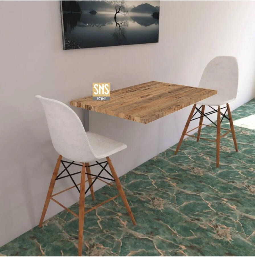 Bofigo SNS Home 72 x 45 Cm Klaptafel Wandtafel Keukentafel Balkontafel Bureau Atlas Pijnboom