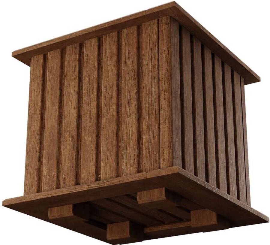 BOGATECO houten bloembak Plantenbak Bloempot 25 x 25 x 25 cm Kruidenpot voor huis tuin balkon terras Pot met kunststof inzetstuk Waterdicht Zwart