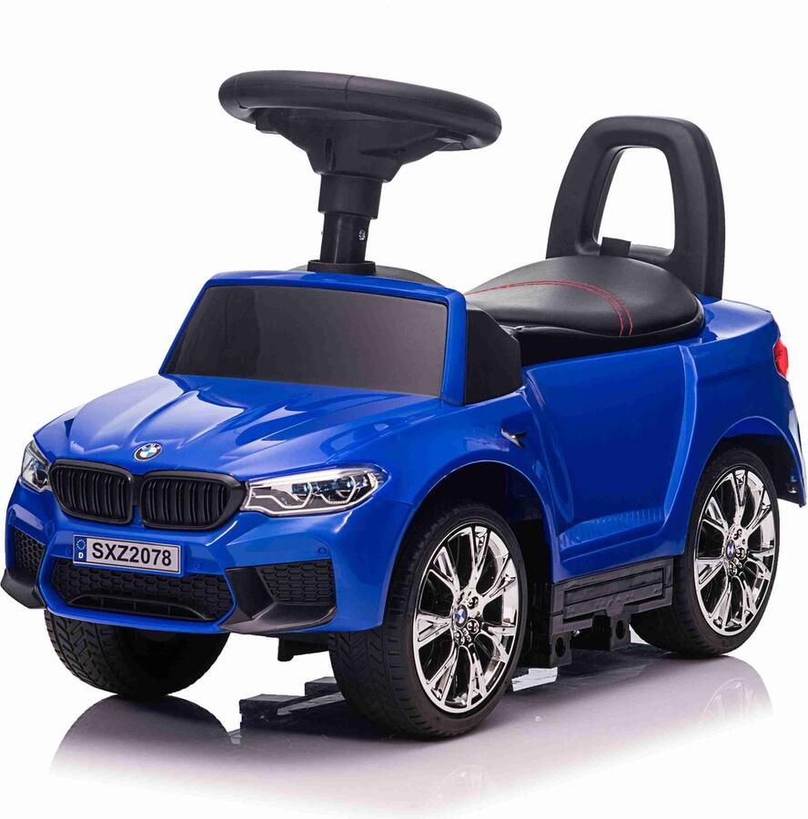 Bogi luxe loopauto loopwagen Babywalker BMW M5 Leren zitje Luxe uitvoering Goede kwaliteit Blauw
