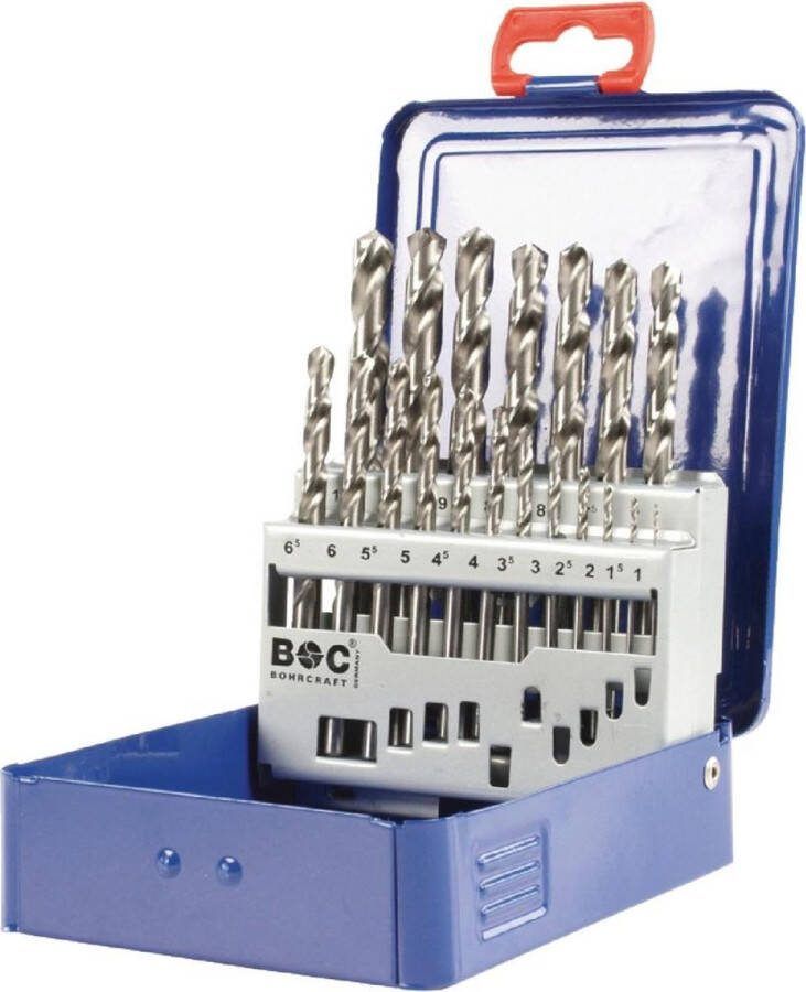 Bohrcraft borenset 19 delig DIN 338 spiraalboren HSS-G 1-10mm