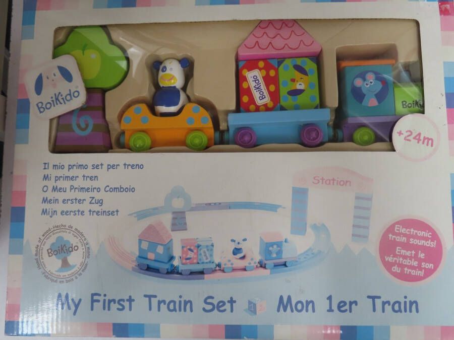 Bokido Boikido Mijn eerste treinset Houten speelgoed