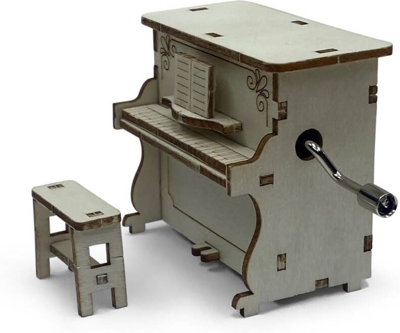 Bolan Bouwpakket piano houten bouwpakket van piano met muziekdoos doe het zelf knutsel piano DIY modelbouw