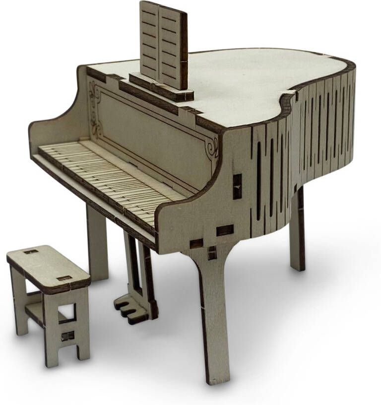 Bolan Bouwpakket vleugel houten bouwpakket van piano met muziekdoos doe het zelf knutsel vleugelpiano DIY modelbouw