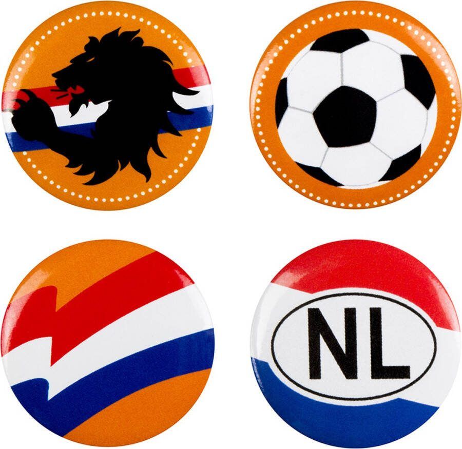 Boland 4 Buttons Nederland Volwassenen Unisex Koningsdag Holland Supporter Voetbal