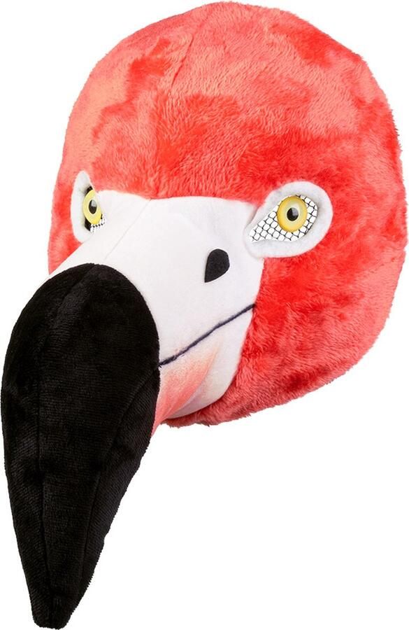 Boland Pluchen gezichtsmasker Flamingo Volwassenen Flamingo Hawaii- Dieren Grappig Fout Carnaval