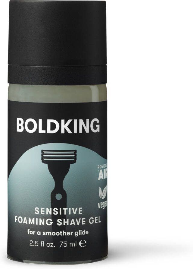 Boldking Scheerschuim Mannen Sensitive 75 ml Schuimende scheergel voor een Zachte Scheerbeurt Zonder Siliconen of Parabenen