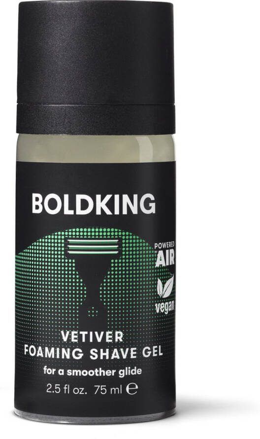 Boldking Scheerschuim Mannen Vetiver 75 ml Schuimende scheergel voor een Zachte Scheerbeurt Zonder Siliconen of Parabenen