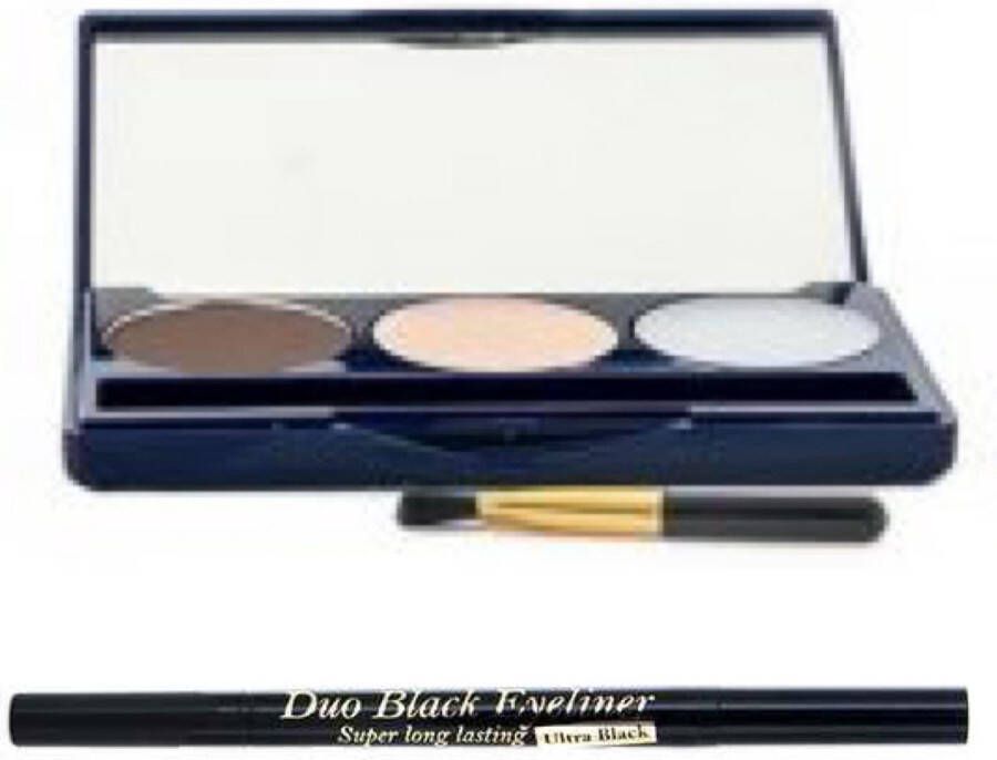 Bolero Cosmetics Gift Set Eyebrowkit Dark Brown Eyeliner Duo Black