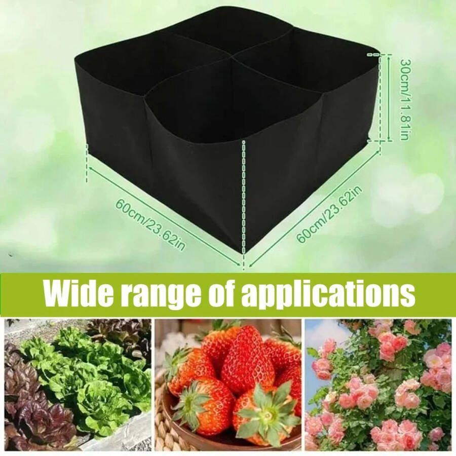Bolifybuy Kweekbak Stoffen 4 vakken Tuinbak 60x60x30cm