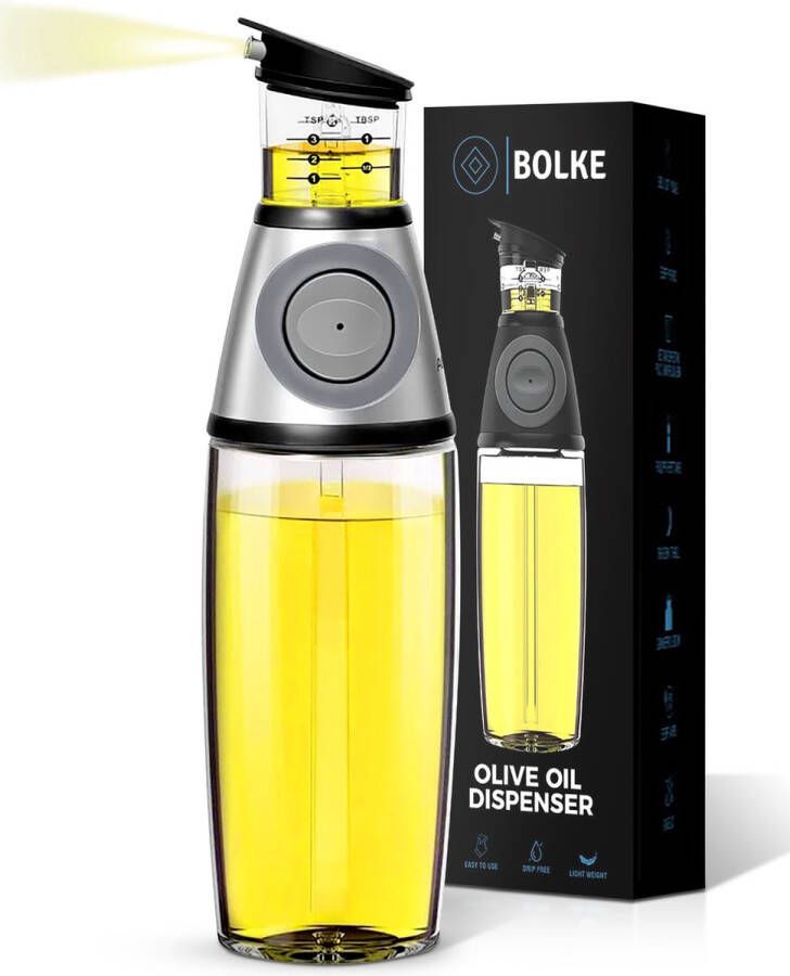 Bolke Olie- & Azijnstel Olijfolie Fles Deluxe Olie Doseerfles Olie fles Keuken Bbq Accesoires Oliefles Doseer Fles- 500ML