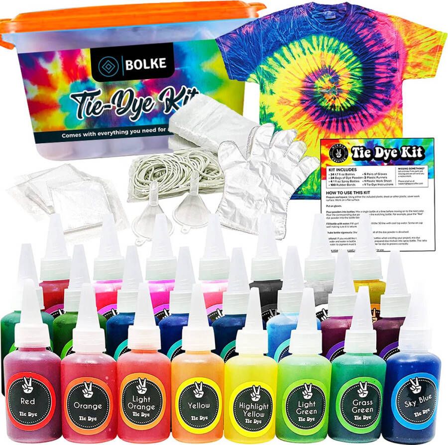 Bolke tie dye tie dye kit tie dye set textielverf knutselen creatief kinderen knutselen meisjes verf kinderen knutselen complete set!