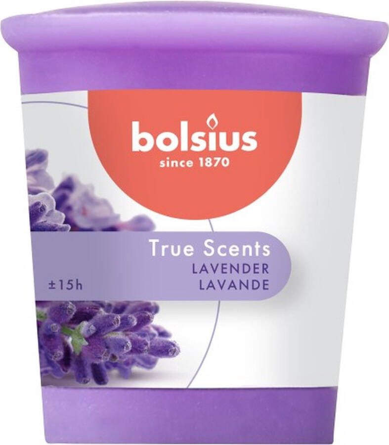 Bolsius 24 stuks votive lavendel lavender geurkaarsen 53 45 (15 uur)