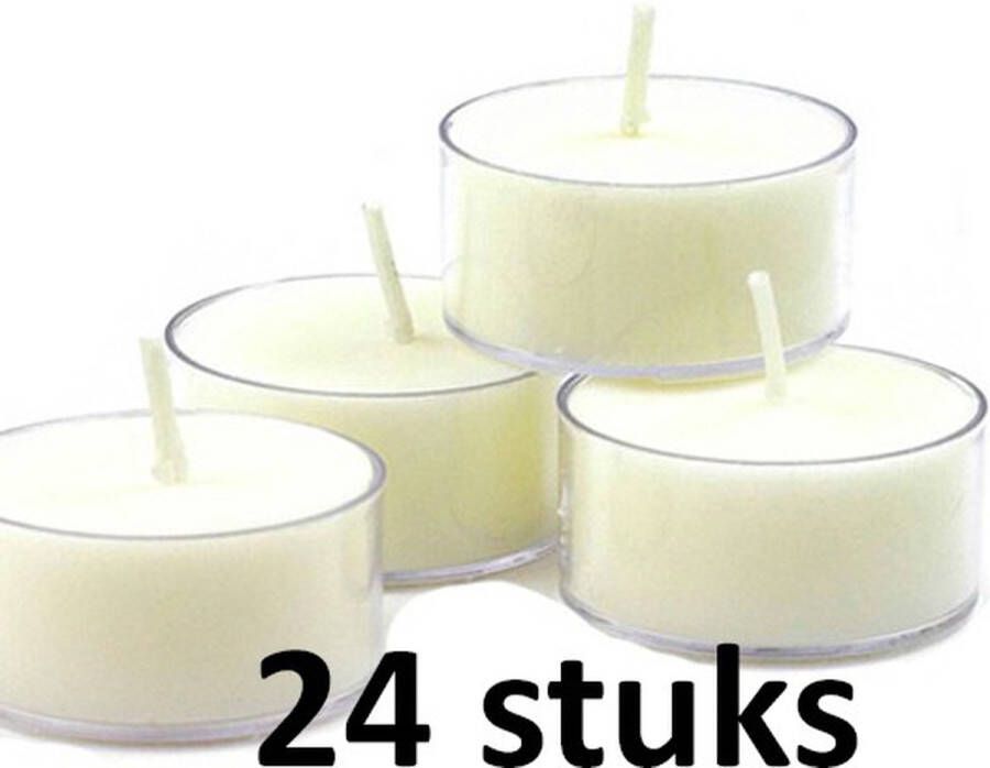 Bolsius 24 stuks witte (6 uur) waxinelichtjes in transparante clear cups - Foto 2