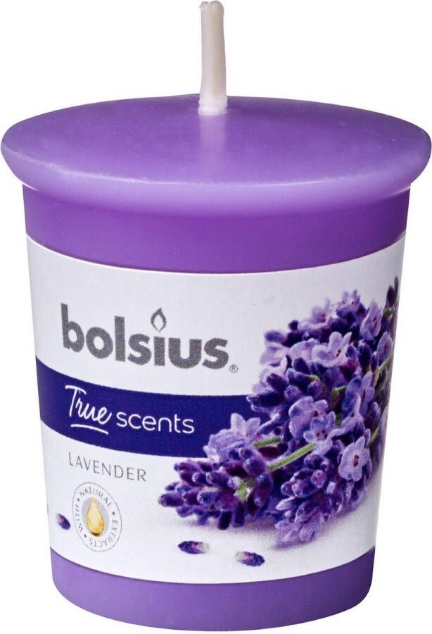 Bolsius Geurkaars Geurvotive rond 53 45 Treu Scents Lavendel 3 stuks!