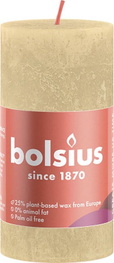 Bolsius 4 stuks beige rustiek stompkaars 130 68 (60 uur) Oat Beige