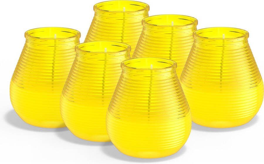 Bolsius 6 Geurkaarsen Citronella Buitenkaars Geel
