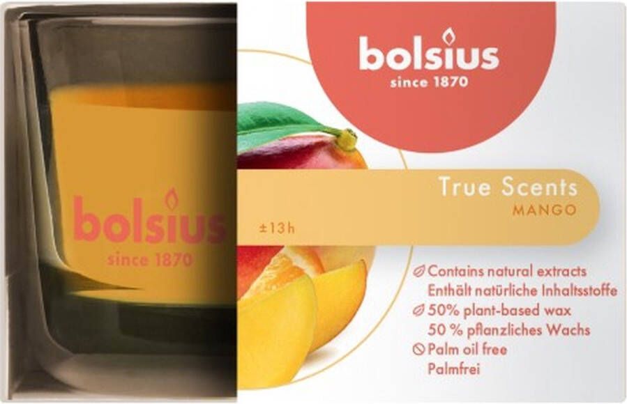 Bolsius 6 stuks geurglas mango geurkaarsen 50 80 (13 uur) True Scents