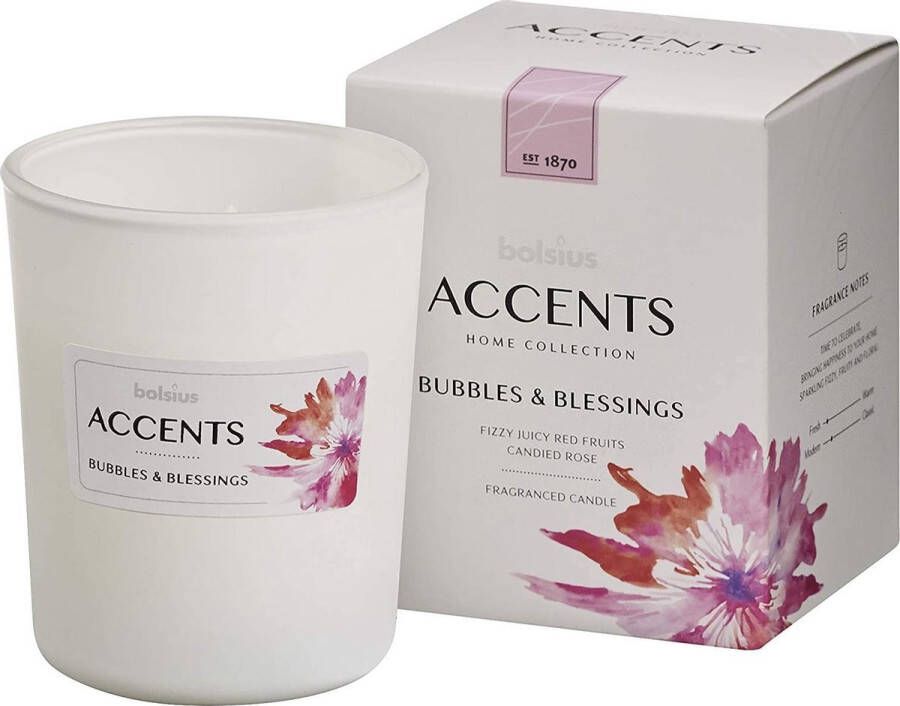 Bolsius Accents Scented Glass Geurkaars -Bubbles & Blessings